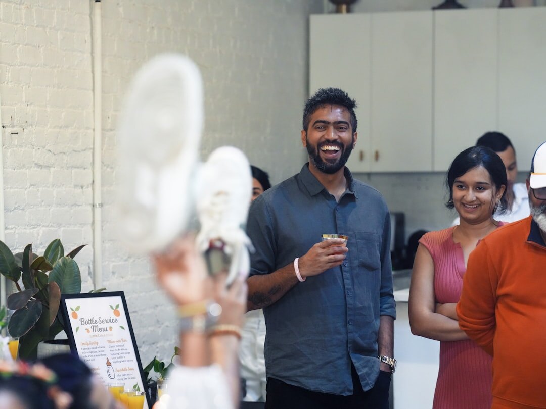 business professionals networking at event